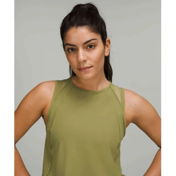 Lululemon Sculpt Cropped Tank Top in Bronze Green - Picture 4 of 11
